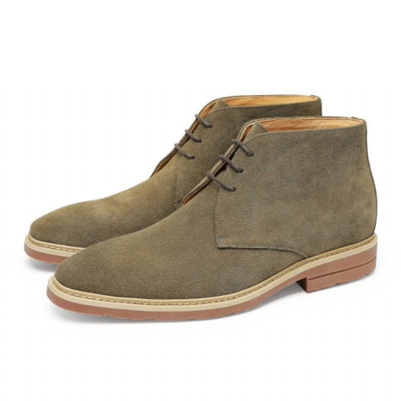 Botas Masculinas Designer Exótico Com Cadarço Brogue Ankle Boots - Verde