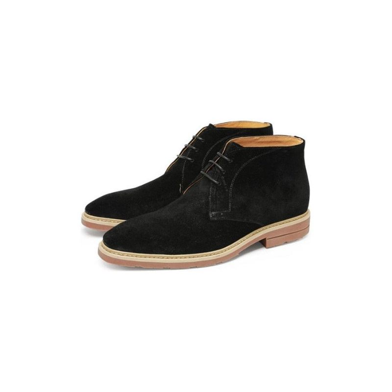 Botas Masculinas Designer Exótico Com Cadarço Brogue Ankle Boots - Preto