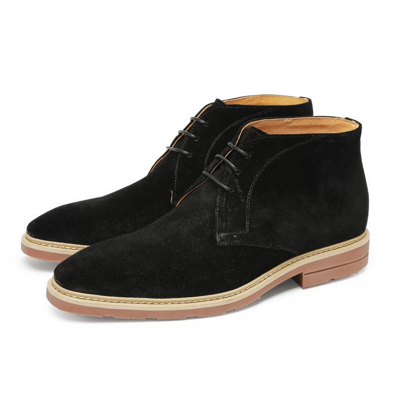 Botas Masculinas Designer Exótico Com Cadarço Brogue Ankle Boots - Preto