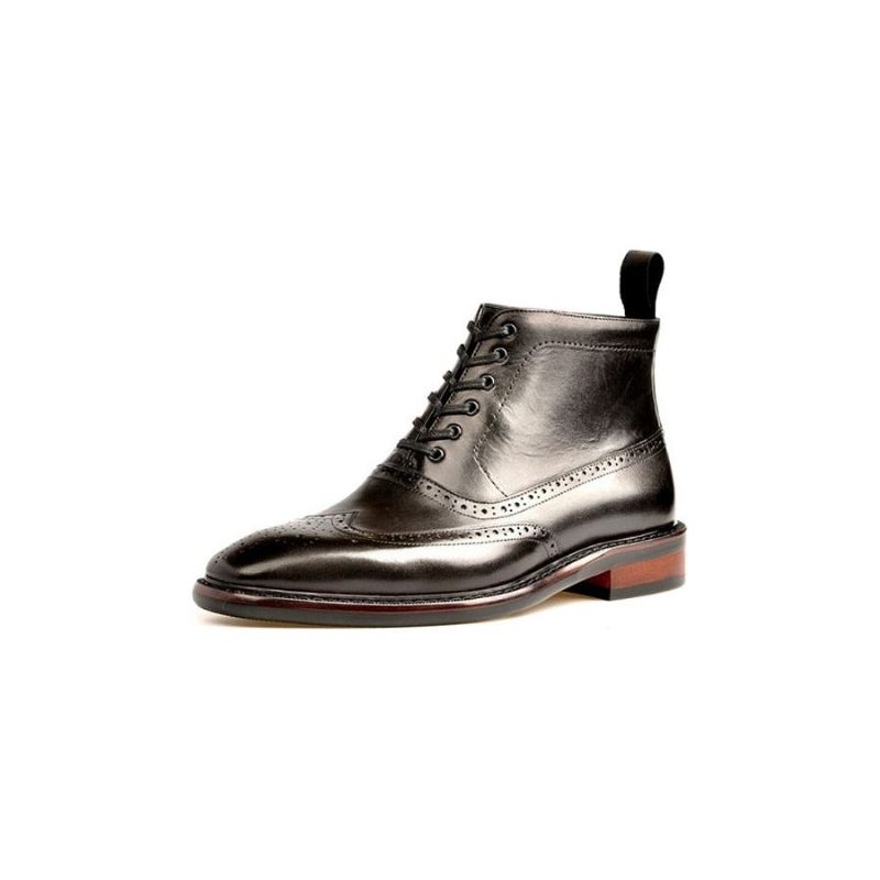 Botas Masculinas Designer Exótico Com Cordões Couro Chelsea Boots