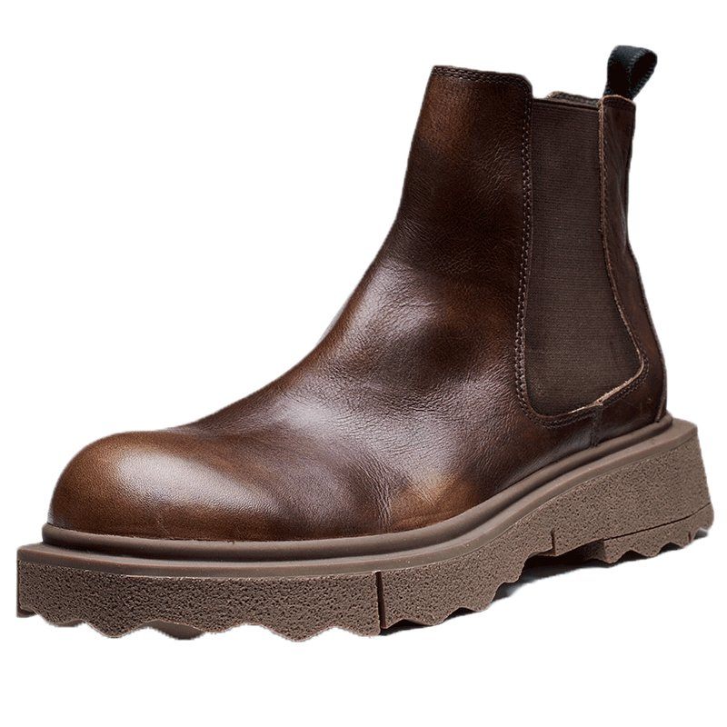 Botas Masculinas Elegance Slip On Ankle Boots - Café