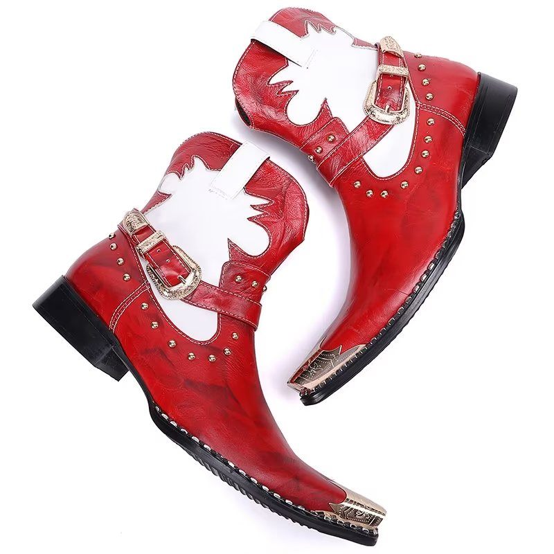 Botas Masculinas Elegantes - Vermelho