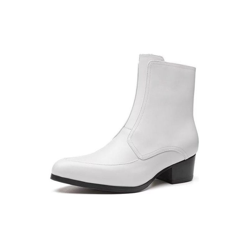 Botas Masculinas Elegantes Com Bico Fino - Branco