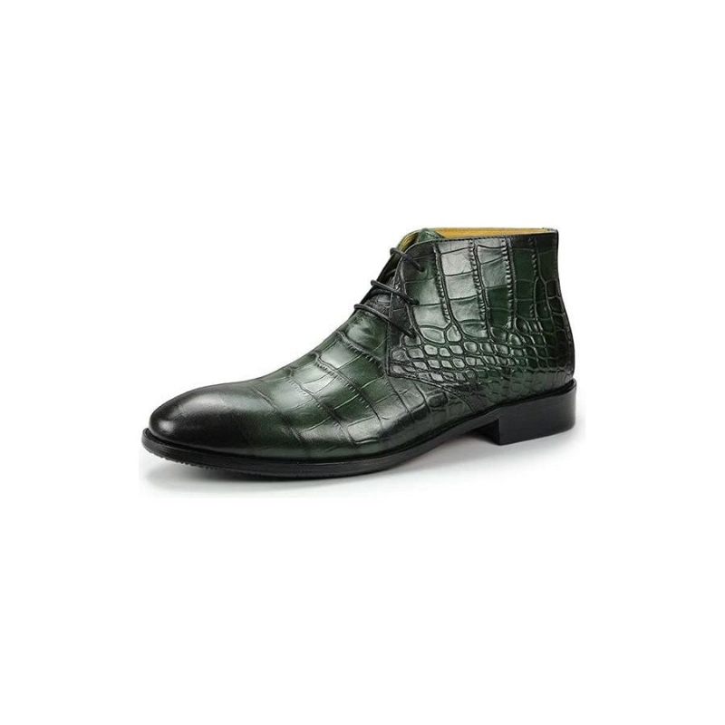 Botas Masculinas Elegantes Com Cadarço - Verde