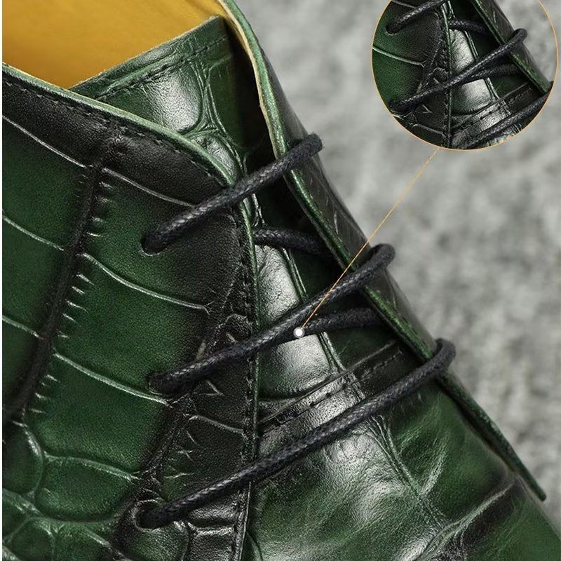 Botas Masculinas Elegantes Com Cadarço - Verde