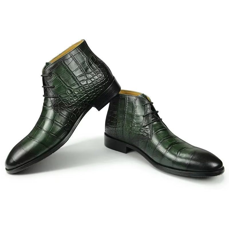 Botas Masculinas Elegantes Com Cadarço - Verde