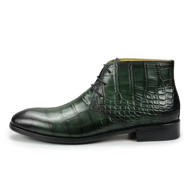 Botas Masculinas Elegantes Com Cadarço - Verde