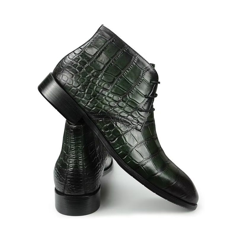 Botas Masculinas Elegantes Com Cadarço - Verde