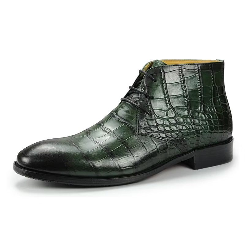 Botas Masculinas Elegantes Com Cadarço - Verde