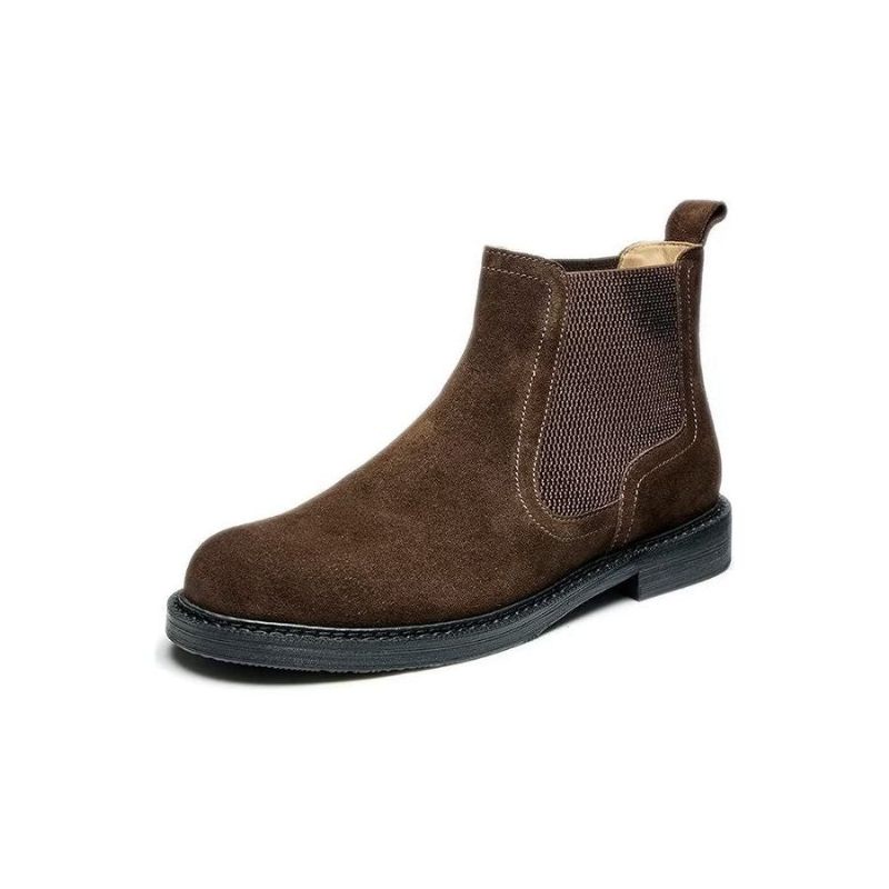 Botas Masculinas Elegantes Couro Com Cadarço Acolchoado