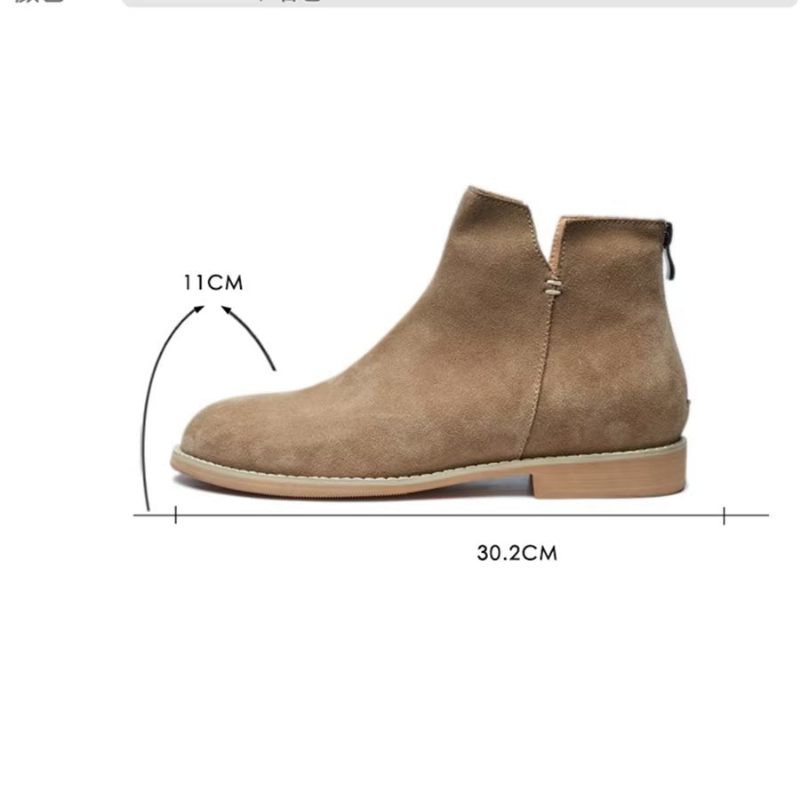 Botas Masculinas Elegantes Couro Com Deslizamento No Tornozelo - Cáqui