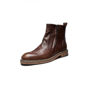 Botas Masculinas Elegantes Couro Vaca Com Salto Alto