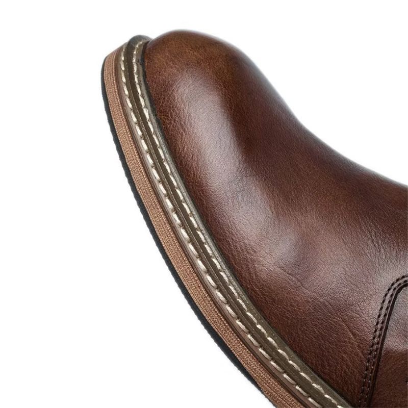 Botas Masculinas Elegantes Couro Vaca Com Salto Alto - Café