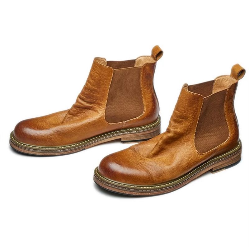 Botas Masculinas Elegantes Equinas Com Cadarço - Café