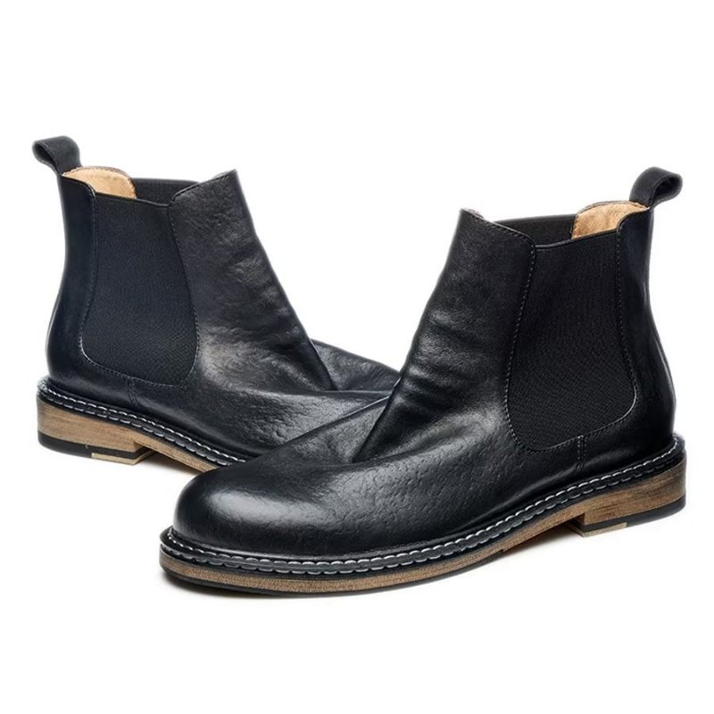 Botas Masculinas Elegantes Equinas Com Cadarço - Preto