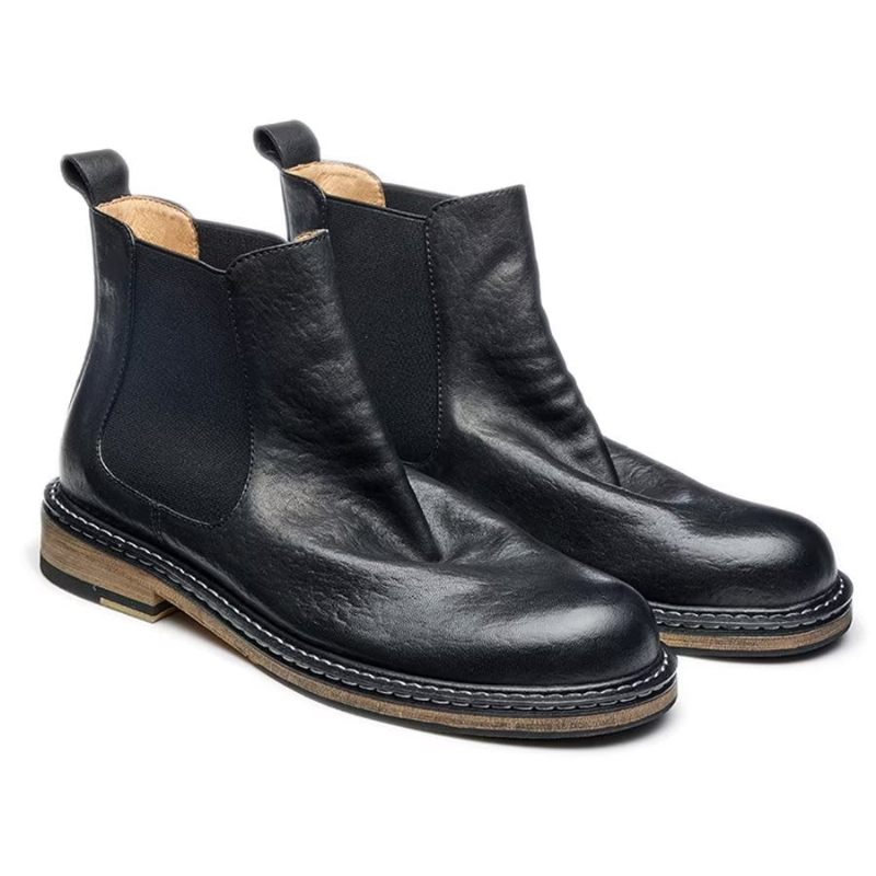 Botas Masculinas Elegantes Equinas Com Cadarço - Preto