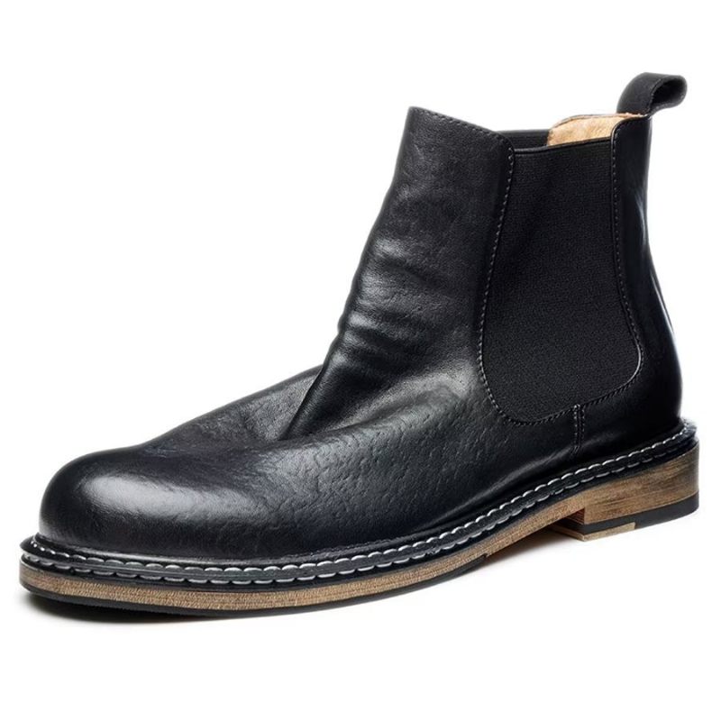 Botas Masculinas Elegantes Equinas Com Cadarço - Preto