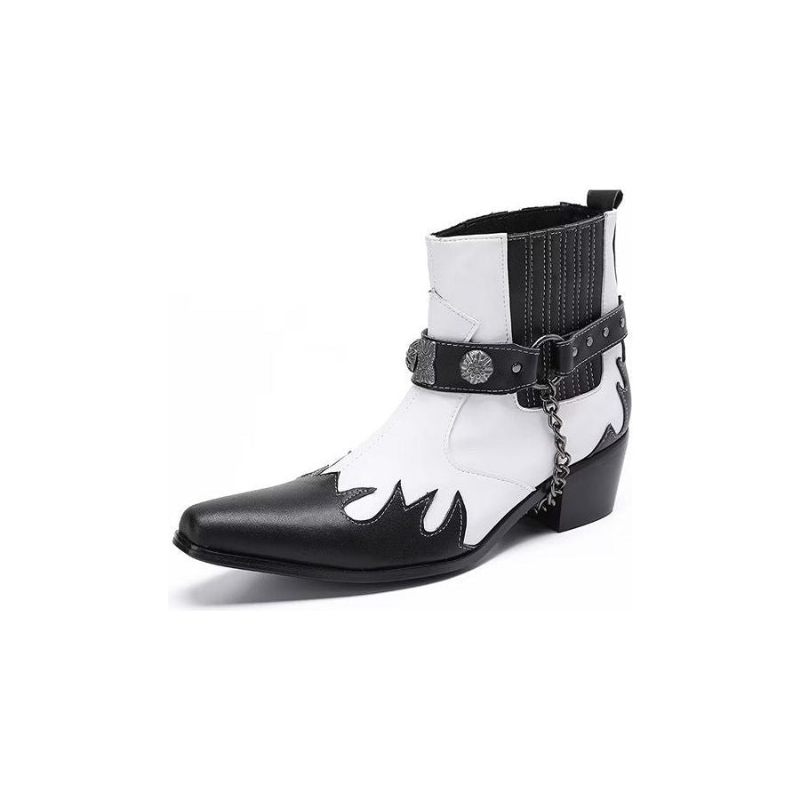 Botas Masculinas Elegantes Na Altura Do Tornozelo - Branco