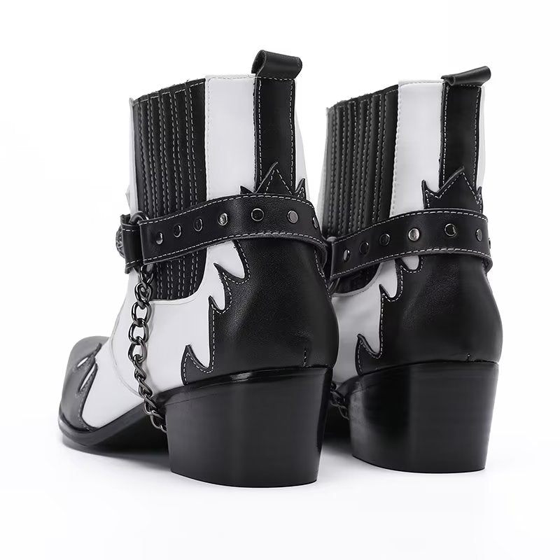 Botas Masculinas Elegantes Na Altura Do Tornozelo - Branco