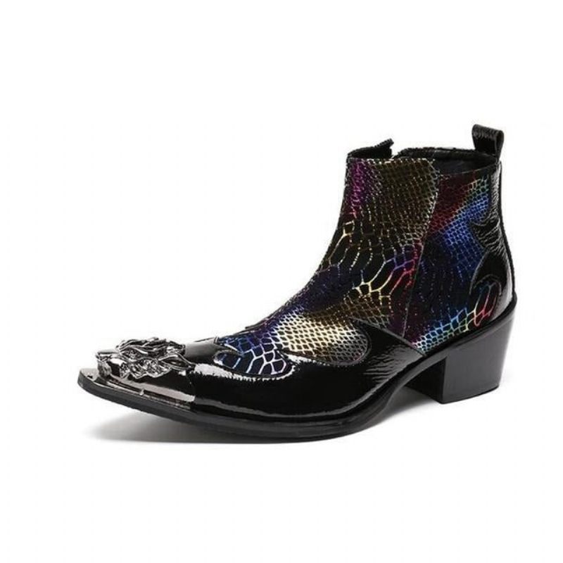 Botas Masculinas Estilo Serpente Mocassins Couro - Multicolorido