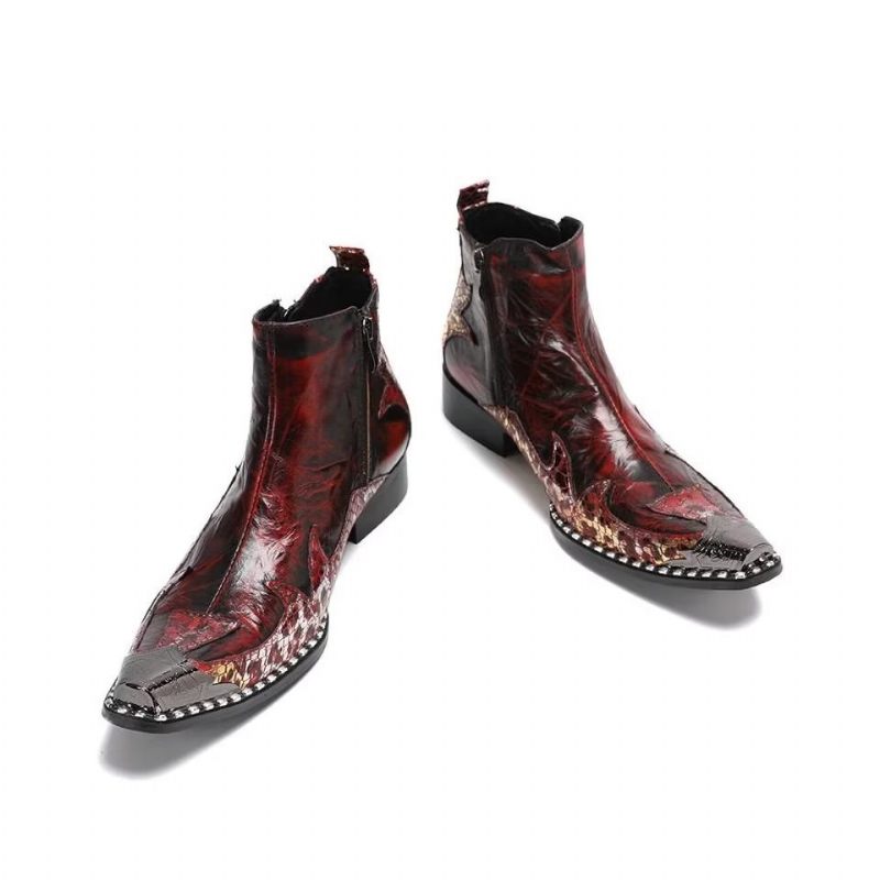 Botas Masculinas Exóticas Chamativas - Vermelho