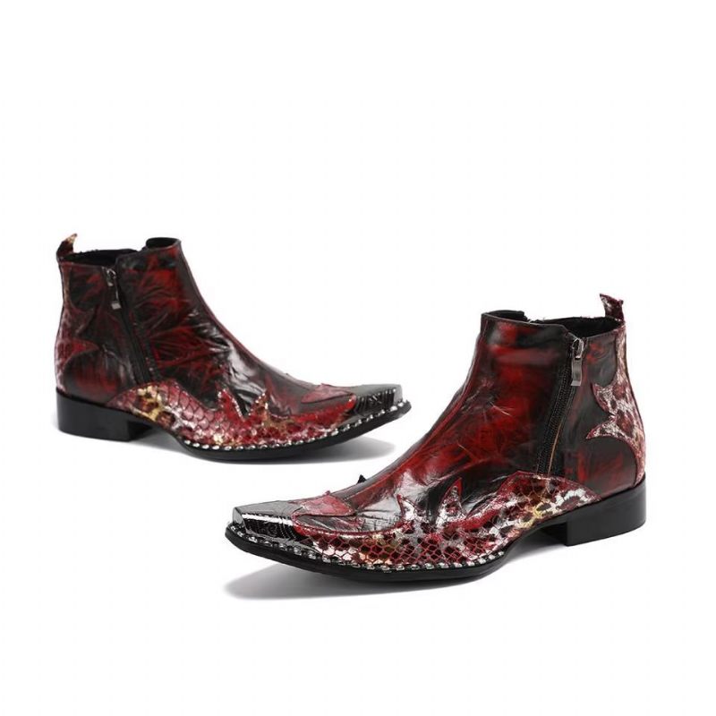 Botas Masculinas Exóticas Chamativas - Vermelho