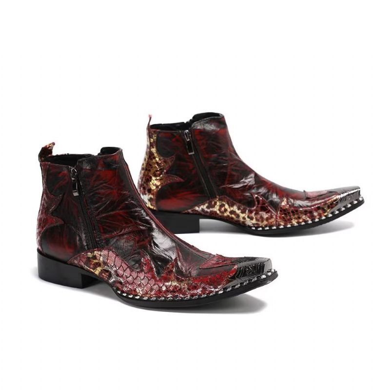 Botas Masculinas Exóticas Chamativas - Vermelho