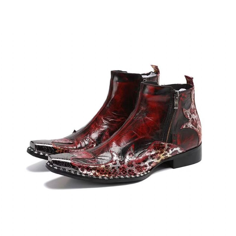 Botas Masculinas Exóticas Chamativas - Vermelho