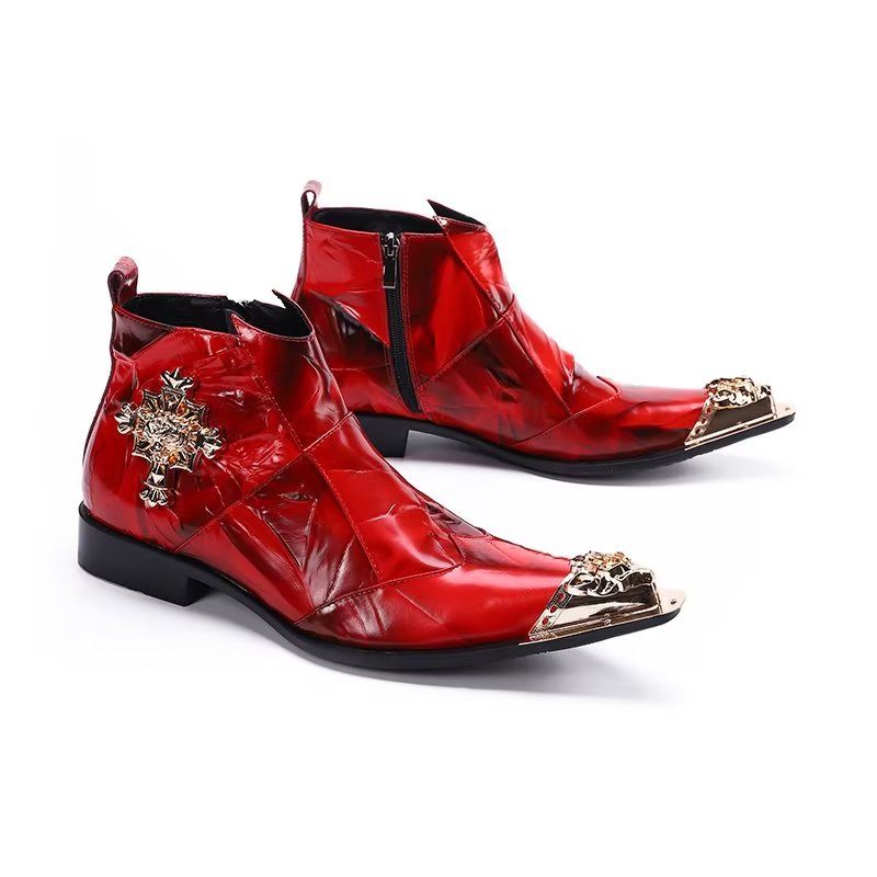 Botas Masculinas Exóticas Chiques - Vermelho