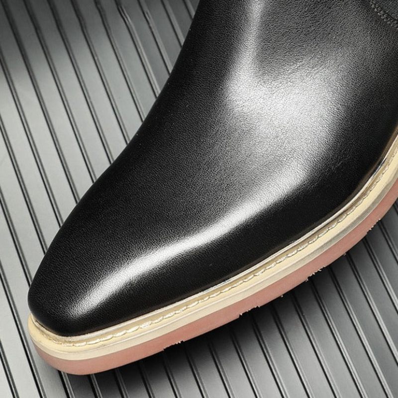 Botas Masculinas Exóticas Com Plataforma Cadarço - Preto