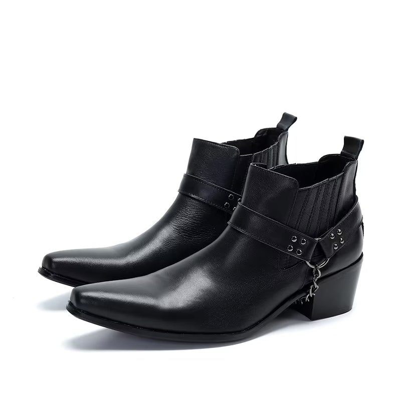 Botas Masculinas Exóticas Com Relevo Chique - Preto