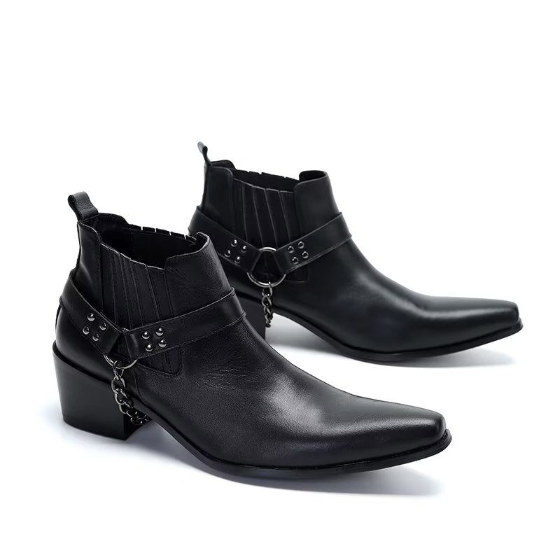 Botas Masculinas Exóticas Com Relevo Chique - Preto