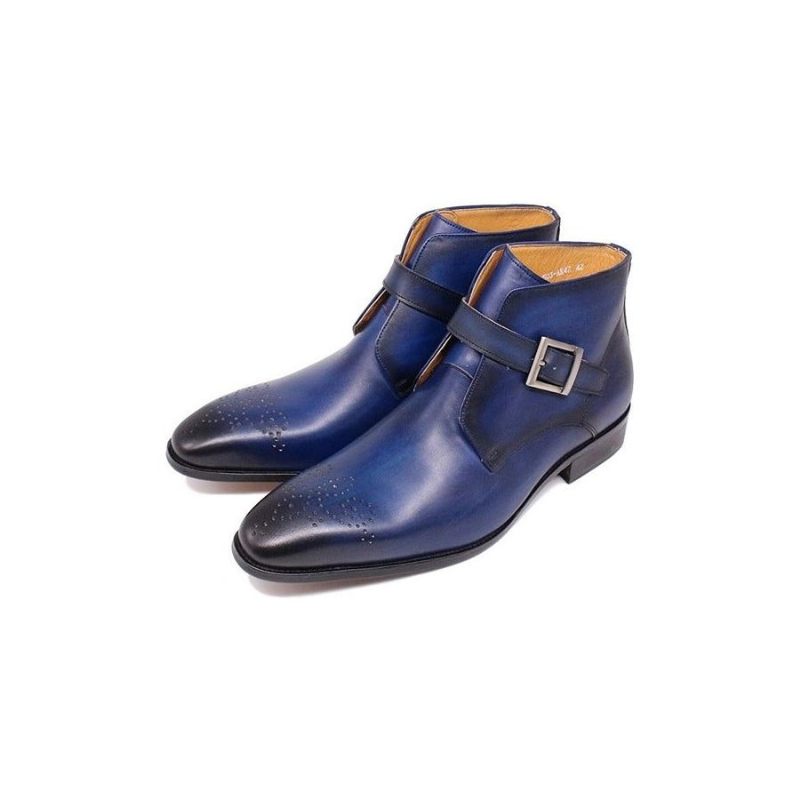 Botas Masculinas Formais Couro Exótico - Azul