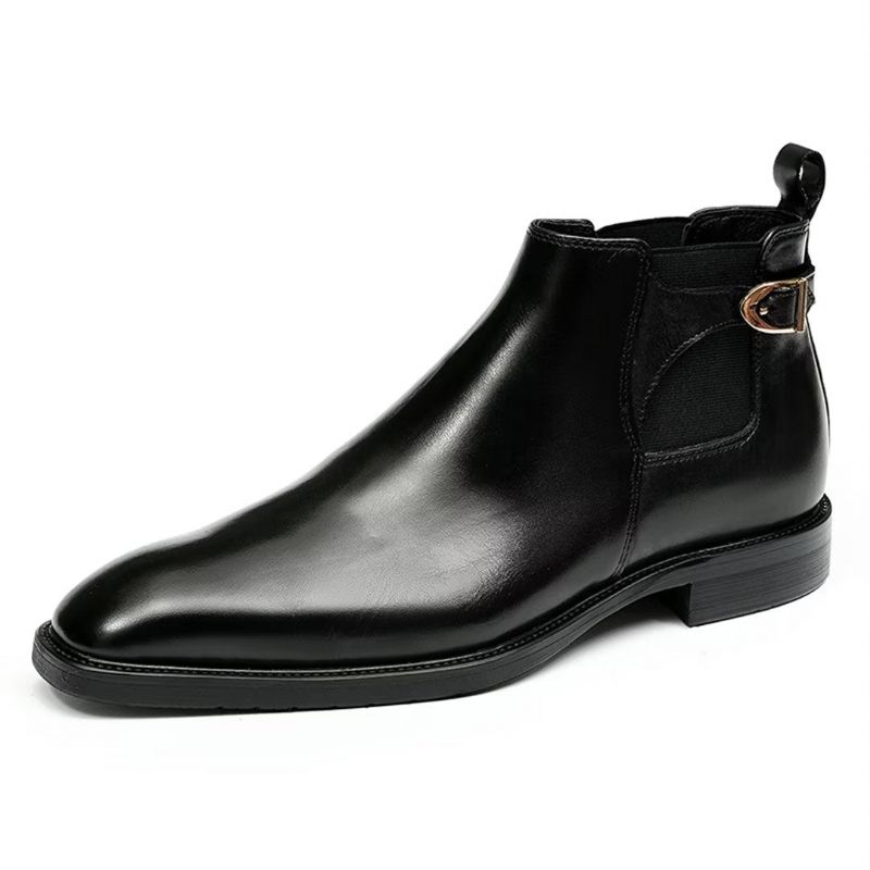 Botas Masculinas Lazer Chique Couro Botins - Preto