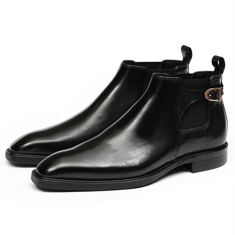 Botas Masculinas Lazer Chique Couro Botins - Preto