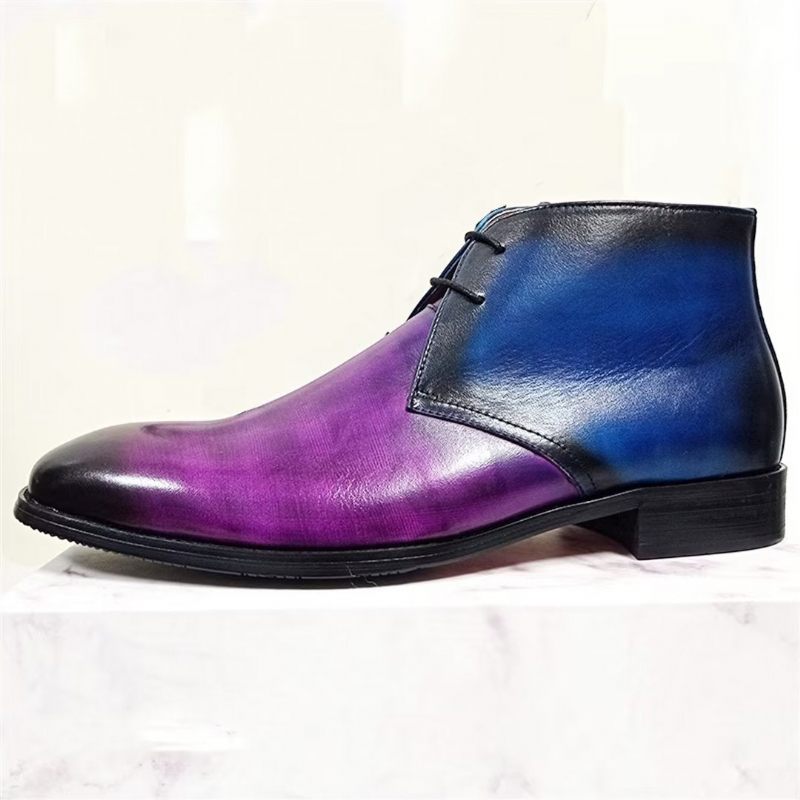 Botas Masculinas Lazer Com Cadarço - Roxo