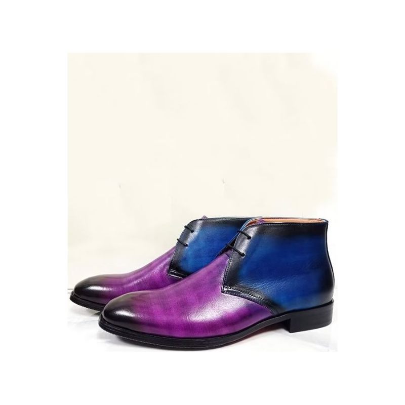 Botas Masculinas Lazer Com Cadarço - Roxo