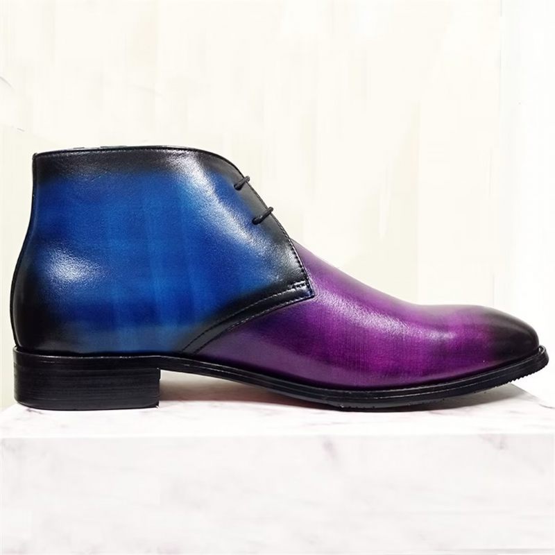 Botas Masculinas Lazer Com Cadarço - Roxo