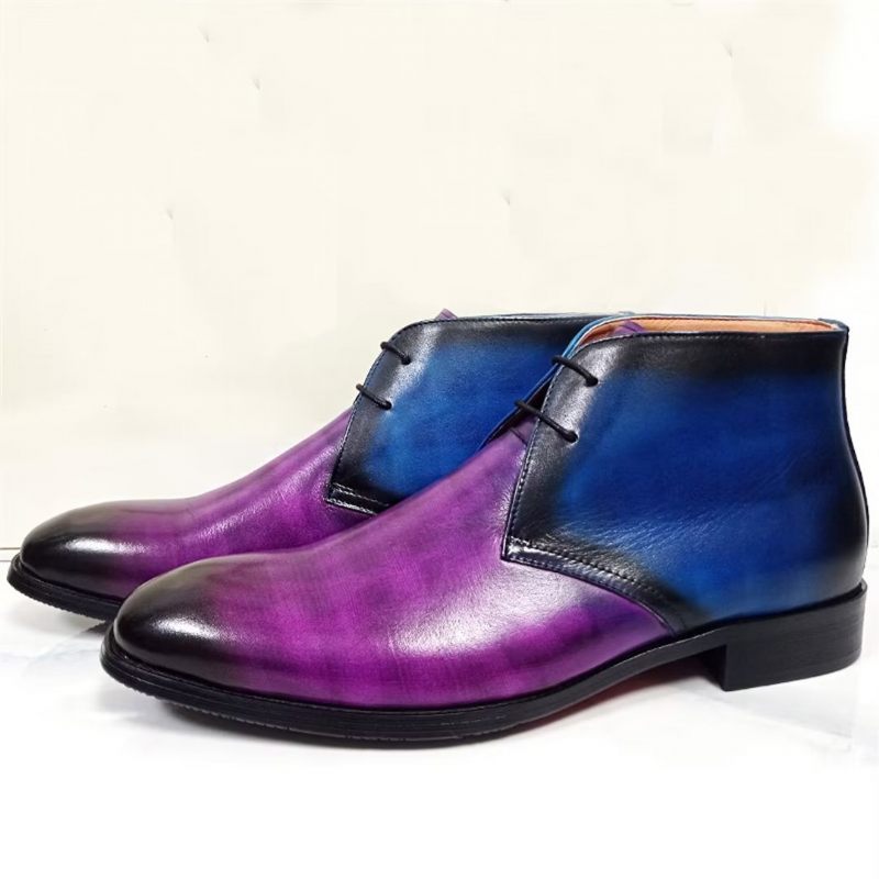 Botas Masculinas Lazer Com Cadarço - Roxo