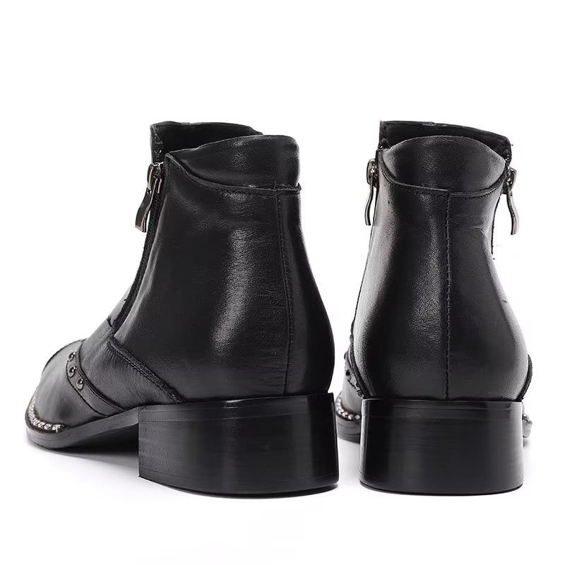 Botas Masculinas Lux Couro Refinado - Preto