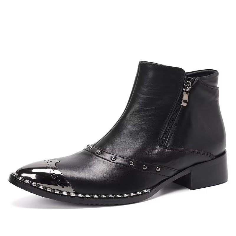 Botas Masculinas Lux Couro Refinado - Preto