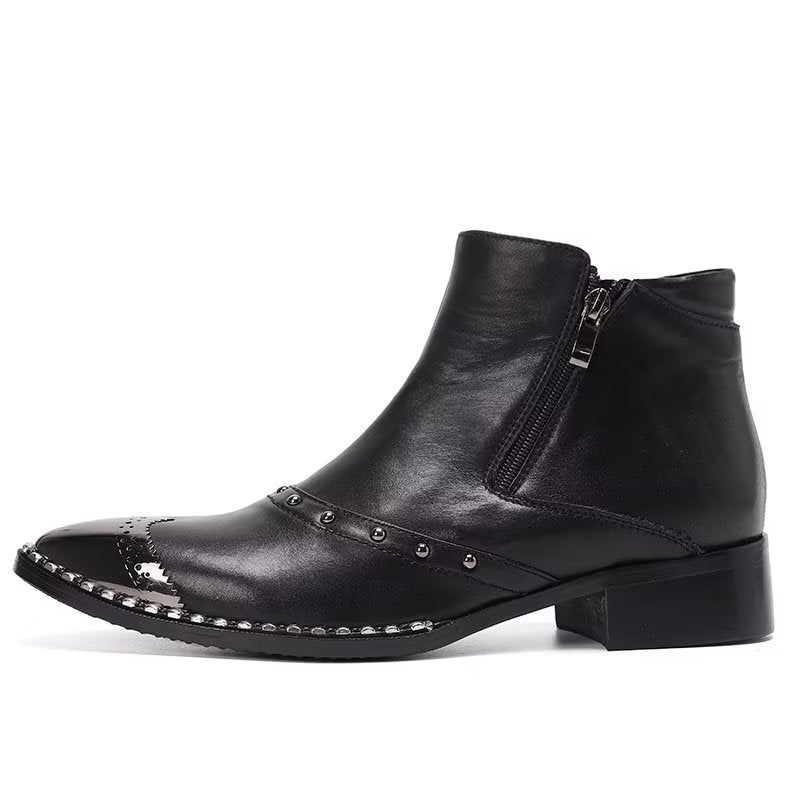 Botas Masculinas Lux Couro Refinado - Preto