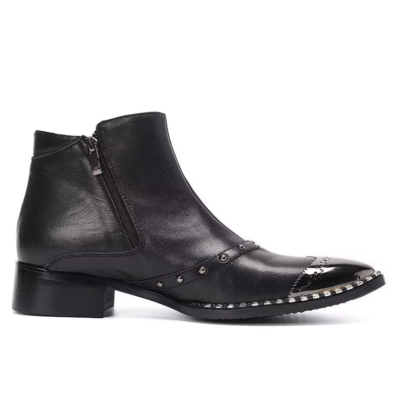 Botas Masculinas Lux Couro Refinado - Preto