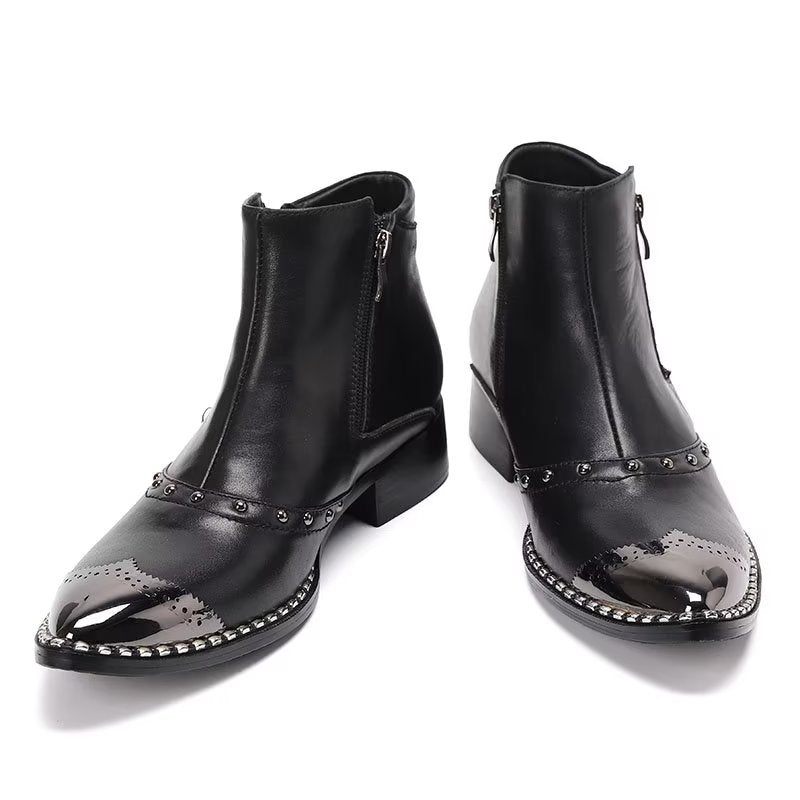 Botas Masculinas Lux Couro Refinado - Preto