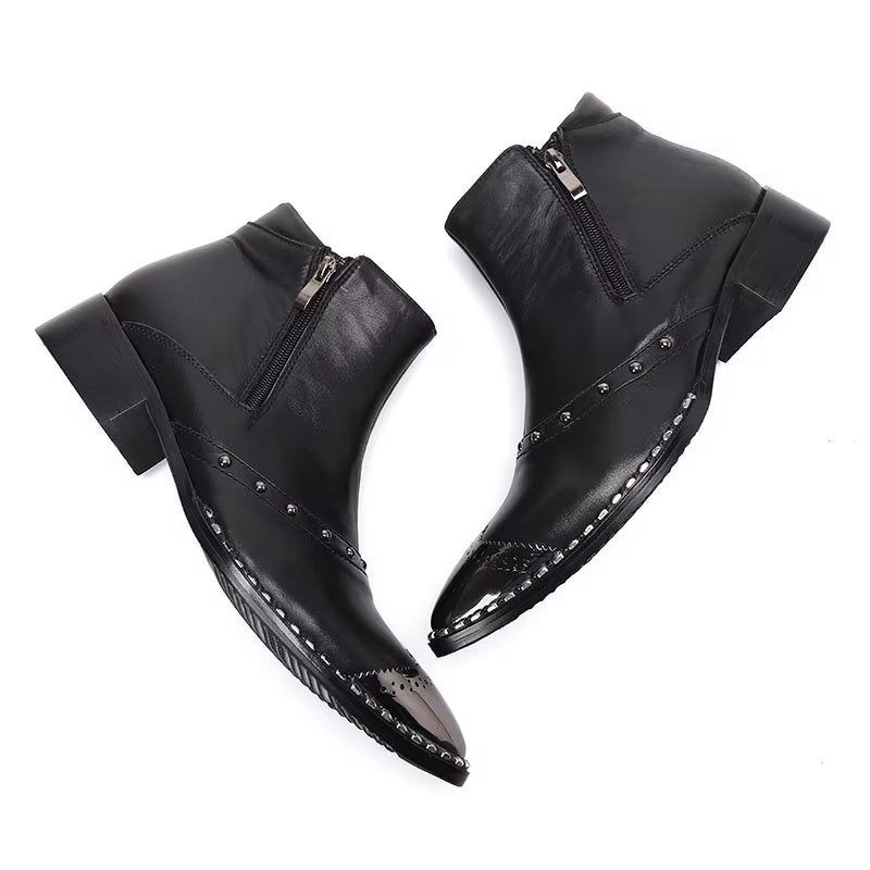 Botas Masculinas Lux Couro Refinado - Preto