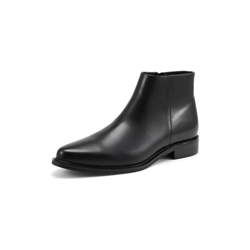 Botas Masculinas Luxo Chique Com Zíper Couro