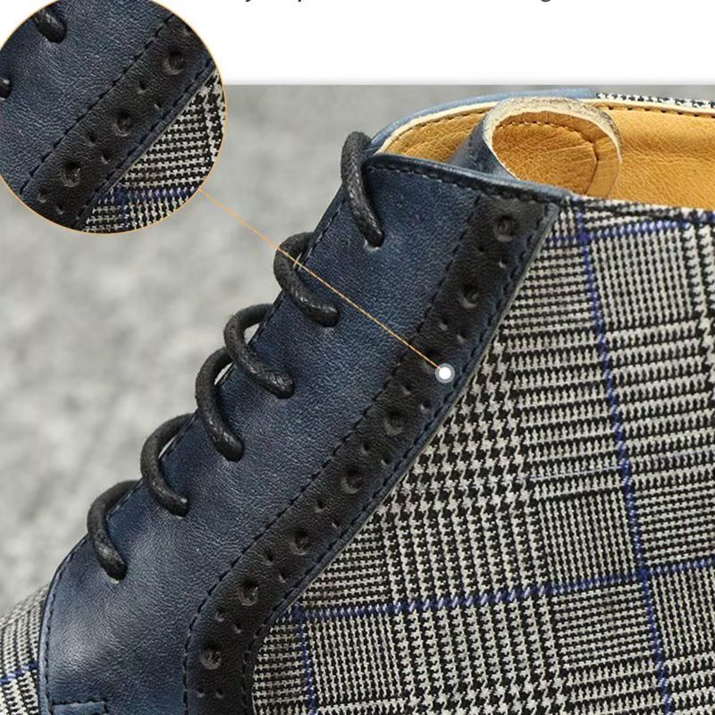 Botas Masculinas Luxo Com Estampa Couro E Zíper - Azul