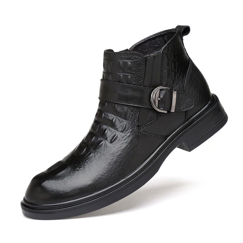 Botas Masculinas Luxo Com Fivela Crocfur - Preta