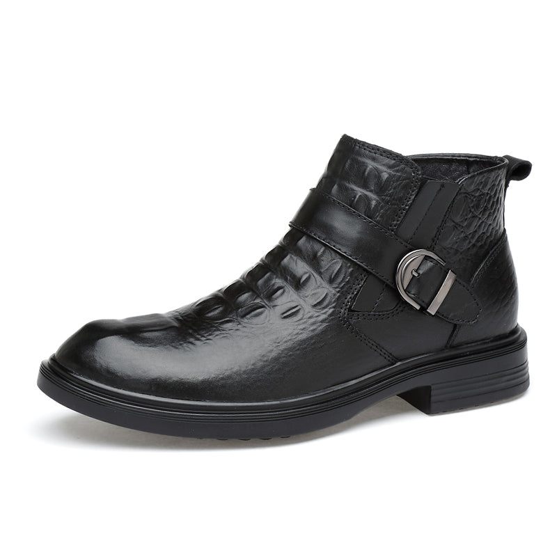 Botas Masculinas Luxo Com Fivela Crocfur - Preta