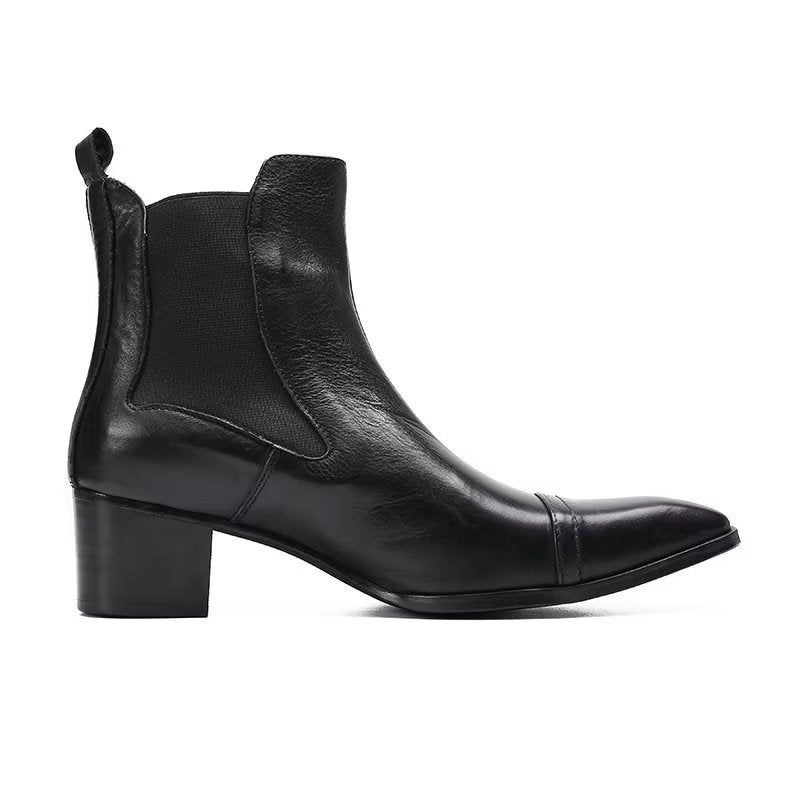 Botas Masculinas Luxo Com Textura Crocodilo Sociais Couro - Preto